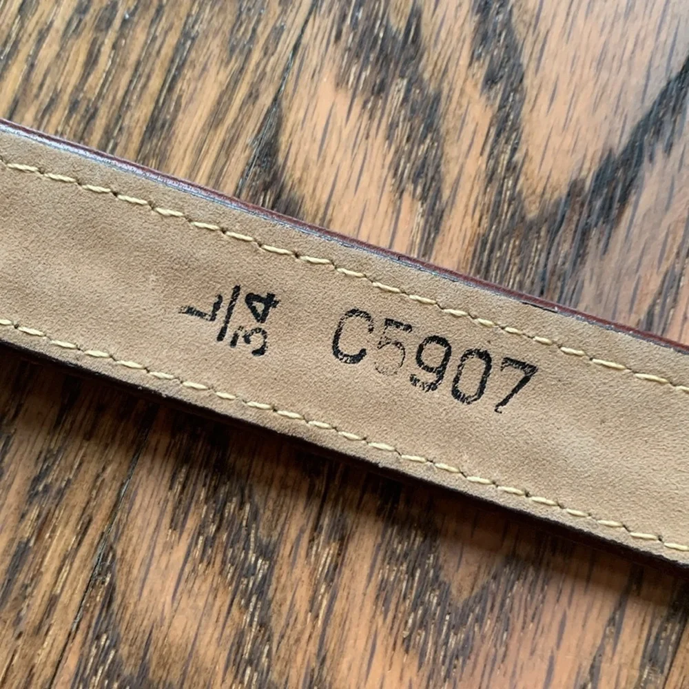 Brighton sz L brown leather crocodile print belt with lock accessory